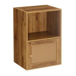 Xtra Storage Brown Autumn Haze/Beige Barley BoHo Weave 1-Door Cabinet with Shelf