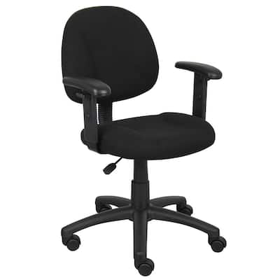 HomePRO 25 in. Wide Black Adjustable Arm Task Chair