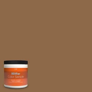 BEHR PREMIUM PLUS 8 oz. #N220-7 Cavalry Brown Satin Enamel  Interior/Exterior Paint & Primer Color Sample B370316 - The Home Depot