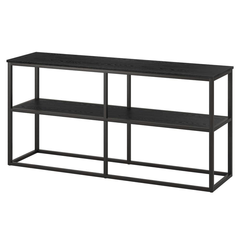 Black Grain Industrial Rectangular TV Stand for 65" TVs