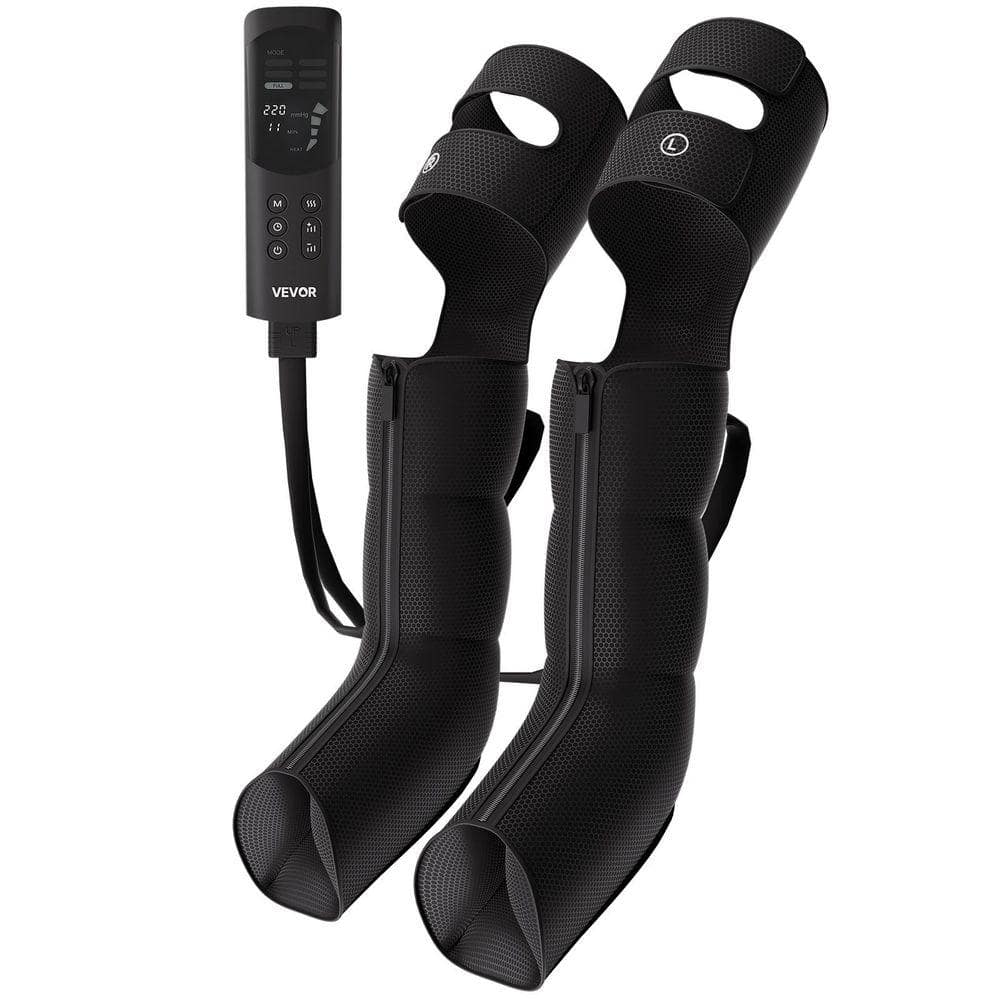 VEVOR Leg Compression Massager 9 Intensities Air Compression Leg Massager, 6 Massage Modes, 3 Heat Settings, Auto Shut-Off