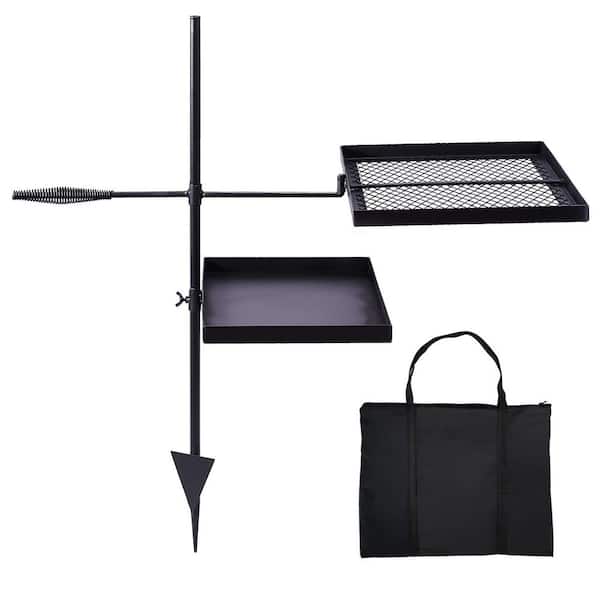 Swivel Campfire Grill Skillet Combo Portable Heavy Duty Camping Grill Grate