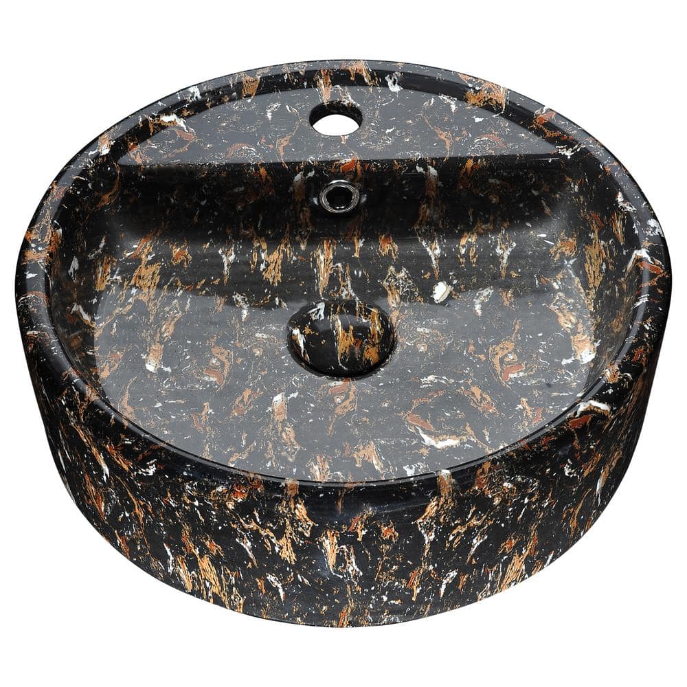 Rhapsody Series 17 in. Bathroom Vessel Sink with Matching Drain and Stain R