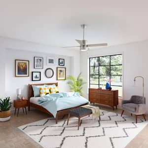 Beck 52 in. Brushed Nickel Ceiling Fan with LED Light Kit
