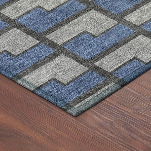 Chantille Machine Washable Indoor/Outdoor Abstract ACN2416 Navy 2 ft. x 3 ft. Accent Rug