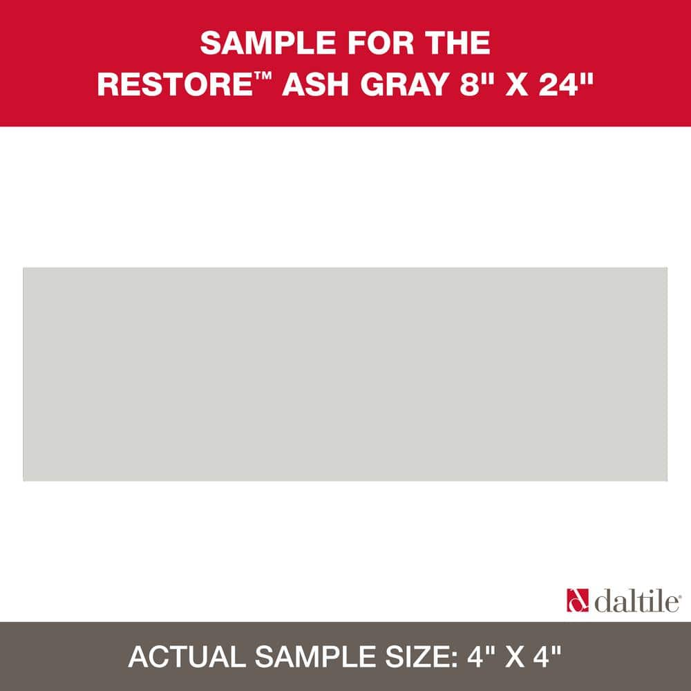 Daltile Restore Ash Gray 4 in. x 4 in. Glazed Ceramic Sample Tile ...