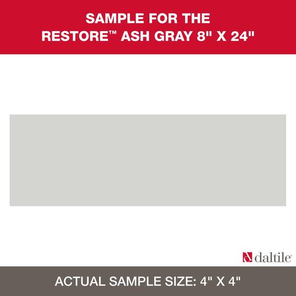 Daltile Restore Ash Gray 4 In. X 4 In. Glazed Ceramic Sample Tile 