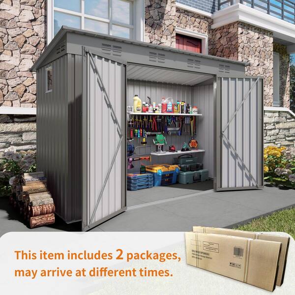 4 ft. x 9 ft. Metal Outdoor Storage Shed with Sloping Roof, 6