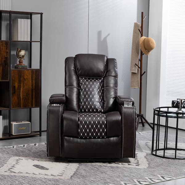 Wine Red Power Zero Gravity Recliner Theater Seating with USB port, Cup Holders, Hidden Arm Storage