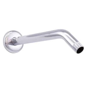 1/2 in. IPS x 10 in. Round Wall Mount Shower Arm with Sure Grip Flange, Polished Chrome