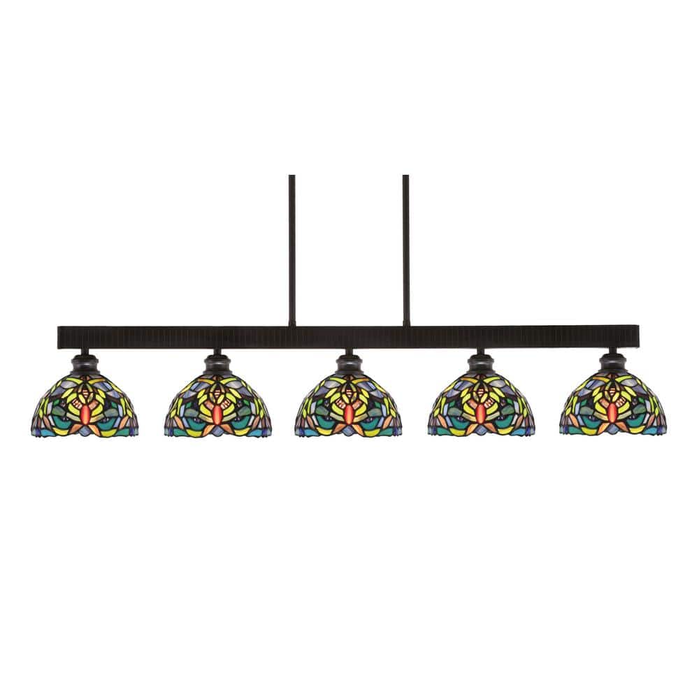Albany 60Watt 5Light Espresso Linear Pendant Light with Kaleidoscope
