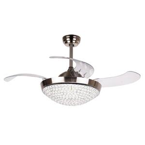 Elaine 46 in. Indoor Modern Sand Nickel LED Retractable Ceiling Fan with Light Kit and Remote Control