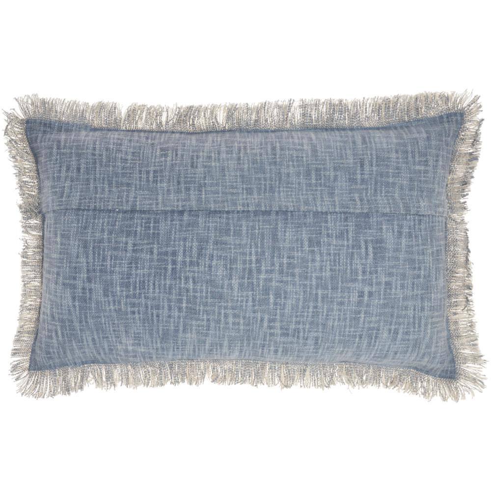 Ocean Blue Cotton Stonewash Lumbar Throw Pillow