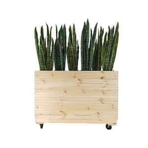 40 in. x 16 in. x 30 in. Solid Wood Mobile Planter Barrier in Unfinished Wood Color