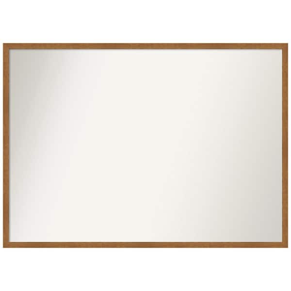 Amanti Art Carlisle Blonde Narrow 39 in. W x 28 in. H Rectangle Non-Beveled Wood Framed Wall Mirror in Unfinished Wood
