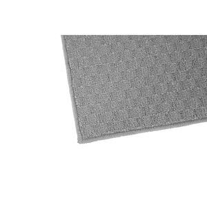 Town Square Silver 4 ft. x 6 ft. Casual Tuffted Solid Color Checkerd Polypropylene Area Rug