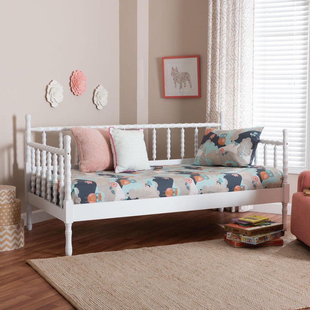 Baxton Studio Laurent White Twin Daybed 266-14632-HD - The Home Depot