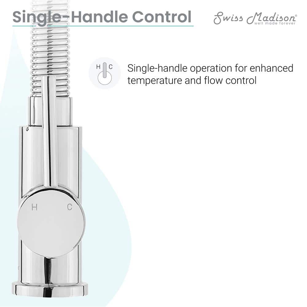 Chrome Single Handle Pull-Down Kitchen Faucet with Spray