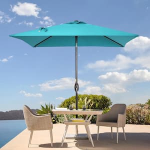 6.5 ft. x 6.5 ft. Square Patio Market Umbrella - Stylish, Sun-Protective, Enhance Your Outdoor Oasis, Lake Blue