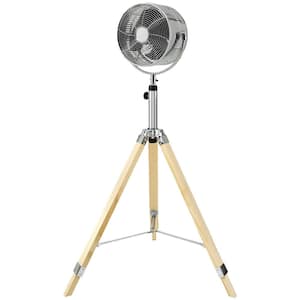 Tripod Pedestal Fan, 3 Speed Adjustment, Multiple Wide Angle Standing Fan, for Bedroom, Living Room and Office, Silver