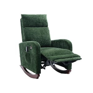 Green Polyester Fabric Recliners Chair with 8 Massaging Modes