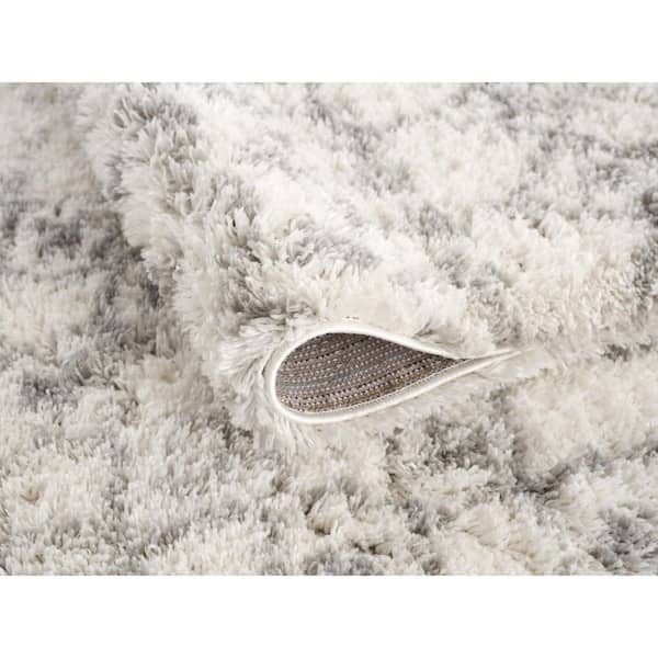 5 ft. x 8 ft. Gray and Ivory Southwestern Shag Power Loom Area Rug