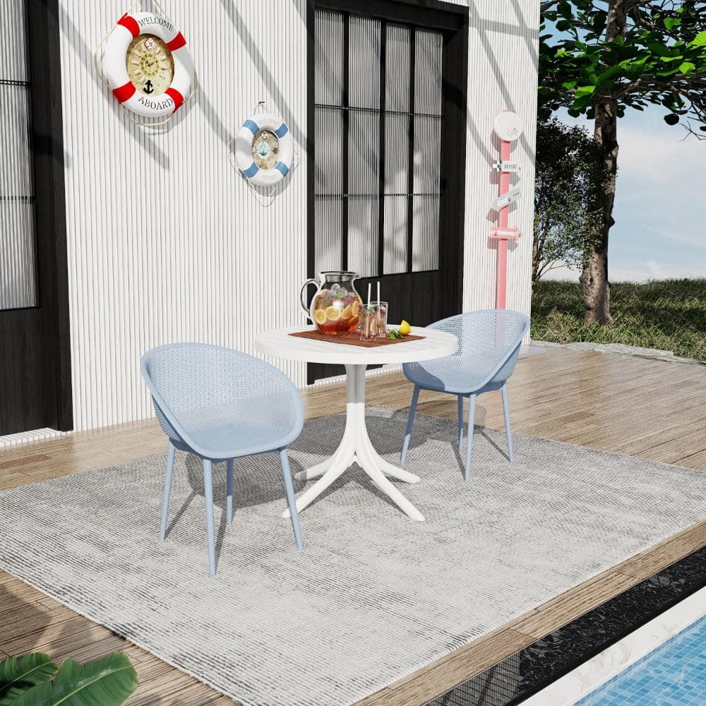 "2-Pack Modern Lounge Chairs & 36"" Round Table for Indoor Outdoor" price history on PriceWatchPro