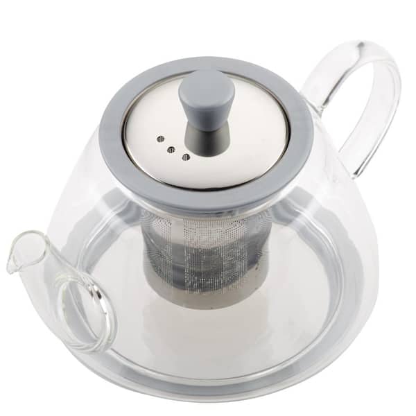 Glass Teapot with Removable Stainless Steel Infuser, Borosilicate