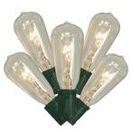 Transparent Clear Edison Style Glass Christmas Light Set with 9 ft. Green Wire (10-Count)