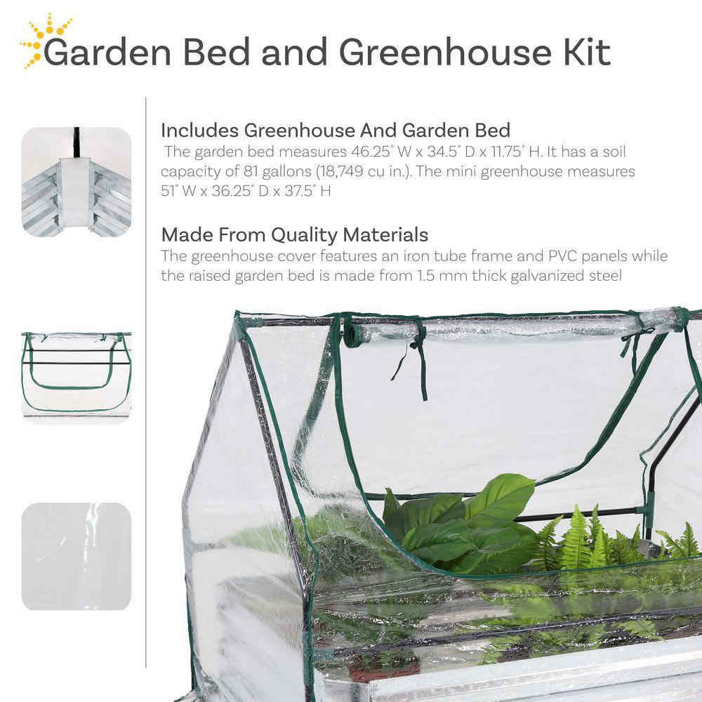 Clear PVC and Galvanized Steel Raised Garden Bed with Cover