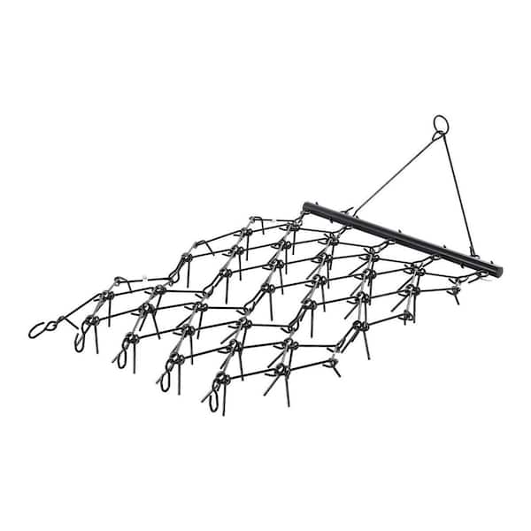 Drag Harrow 4 in. x 5.6 in. Heavy-Duty Chain Harrow with 69 Teeth ATV UTV Tractor Attachments Field Drag Mat