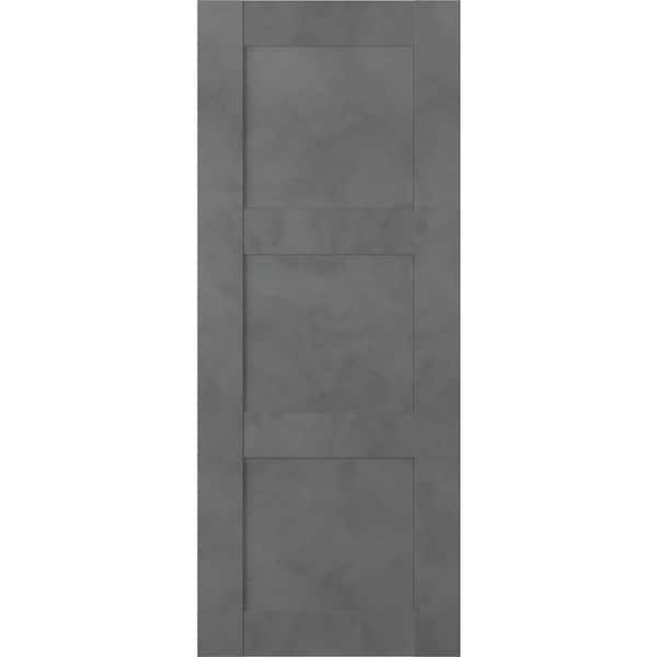 Belldinni 36 in. W x 80 in. H x 1-3/4 in. D 1-Panel Solid Core Vona Dark Urban Prefinished Wood Interior Door Slab