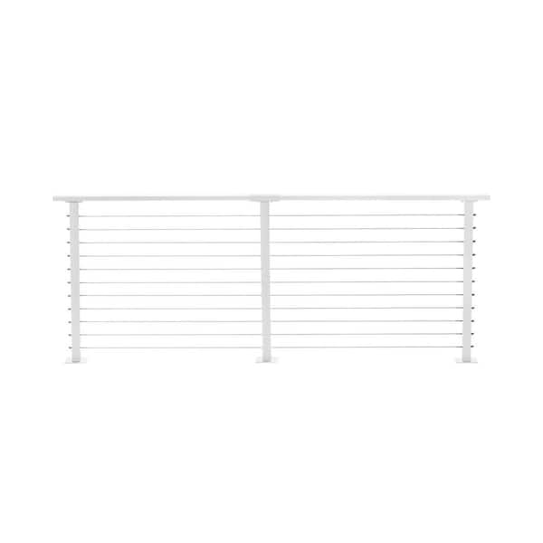 CityPost 10 ft. Deck Cable Railing, 36 in. Base Mount, White