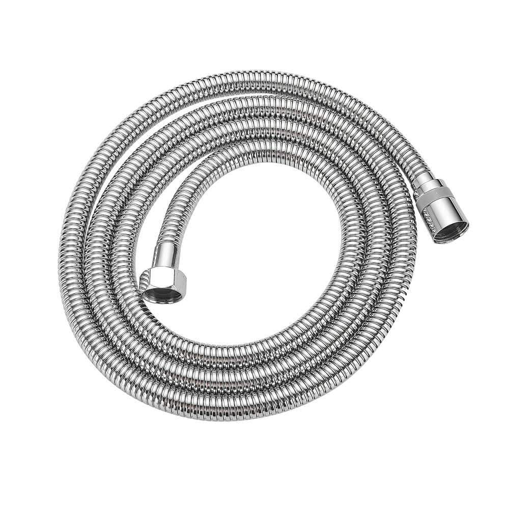 71-Inch Chrome Flexible Handheld Shower Hose with Brass Fittings