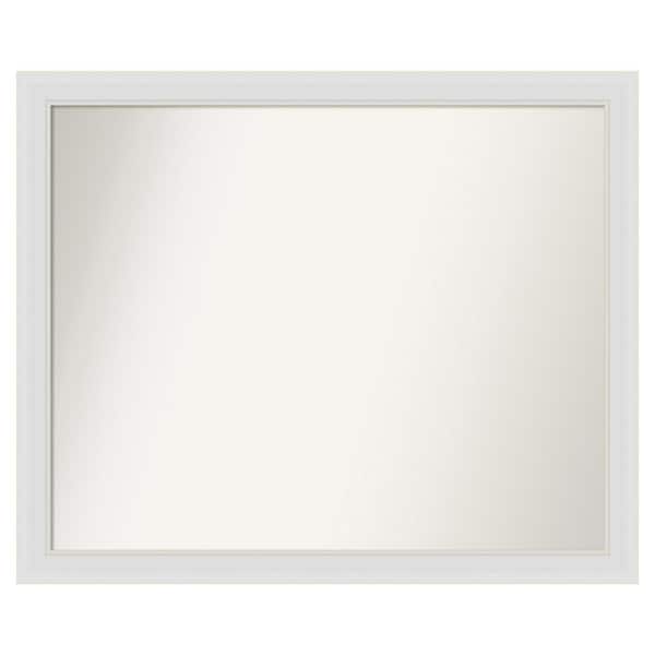 Amanti Art Flair Soft White Narrow 40 in. x 33 in. Custom Non-Beveled Satin Recyled Polystyrene Bathroom Vanity Wall Mirror