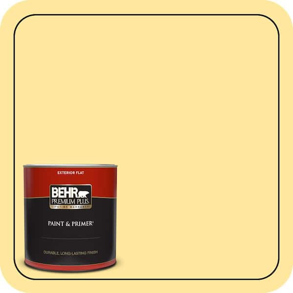 BEHR PREMIUM PLUS 1 qt. #P300-4 Rise and Shine Flat Exterior Paint & Primer
