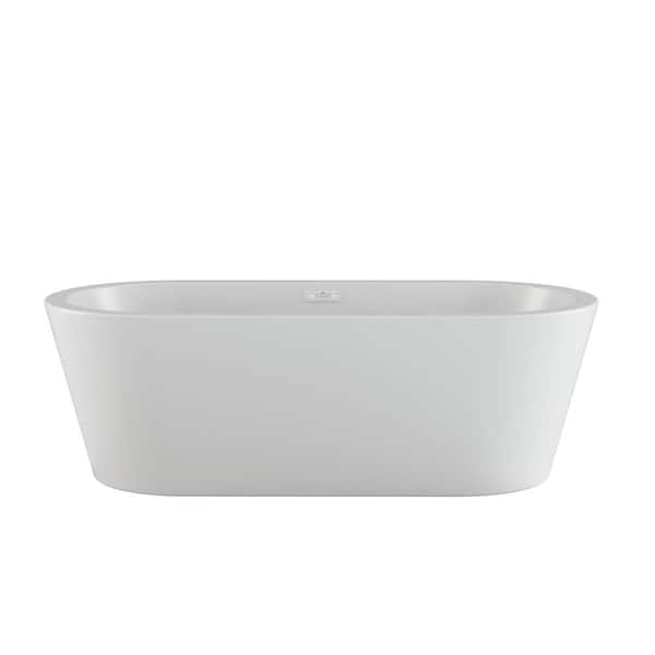 CELESTE 70 in. x 32 in. Chromatherapy Soaking Bathtub with Center Drain in White