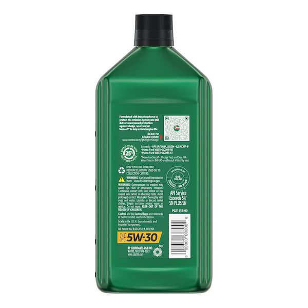CASTROL GTX High Mileage 5W-30 Synthetic Blend Motor Oil, 1 qt