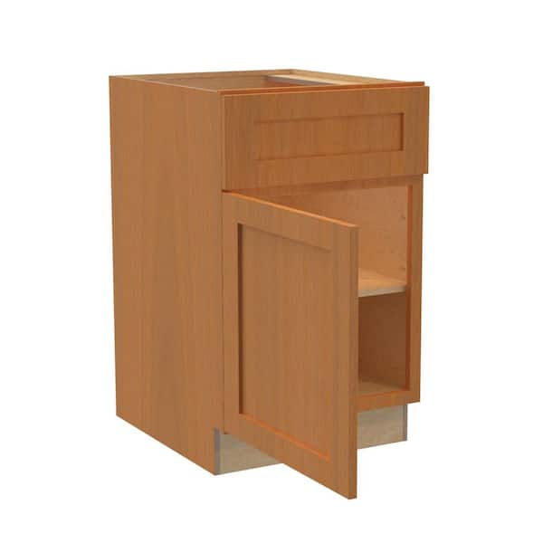 Home Decorators Collection Newport 21 in. W x 24 in. D x 34.5 in. H Assembled Plywood Base Kitchen Cabinet in Cinnamon with Soft Close LH