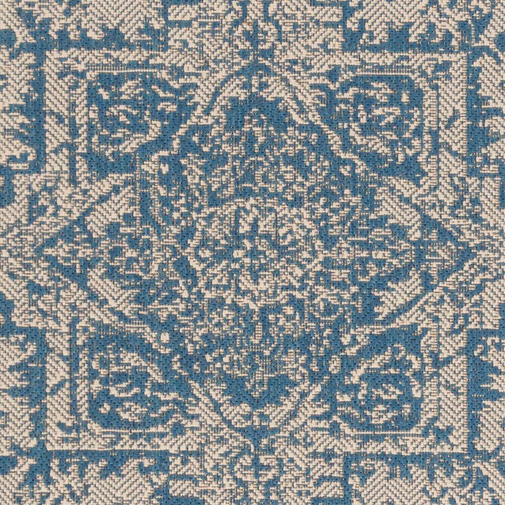 Valene Easy-Care Blue Synthetic 4' x 6' Outdoor Rug