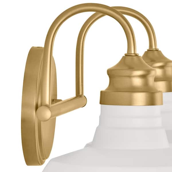 小物 SKYMAPPER | WHITE GOLD BRUSHED Hampton Bay Elmcroft 18.25 in. 2-Light Brushed Gold