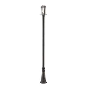 Millworks 110 in. 2 Light Oil Bronze Aluminum Hardwired Outdoor Weather Resistant Post Light Set with No Bulb Included