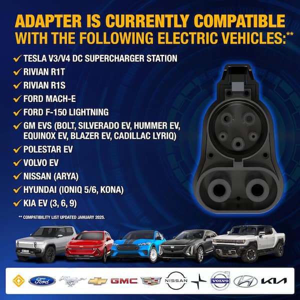 DEWALT NACS to CCS1 Fast Charging Adapter, 500-A / 1000-Volt, Fast Charge Your CCS1 EV at Tesla Superchargers DXPAEV02NACS
