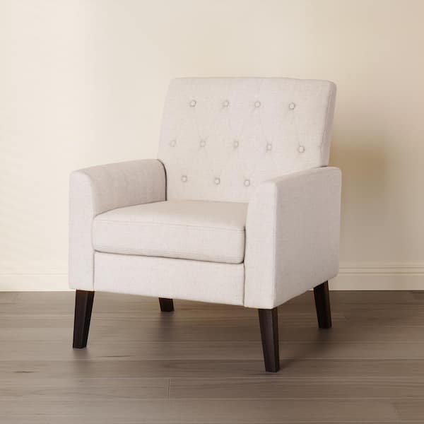 Linen Color Accent Arm Chair Comfy Living Room Chairs for Bedrooms(Set of 2)