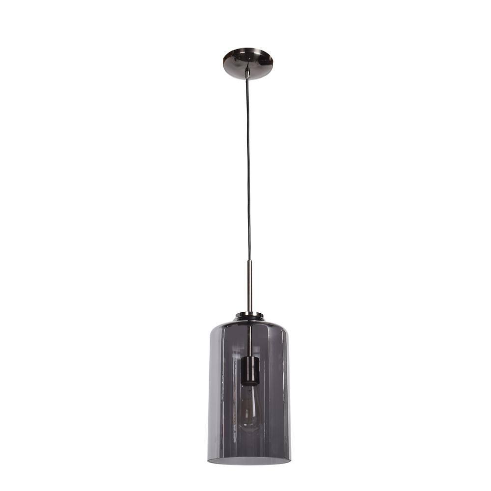 Simplicite 11" Black Chrome Glass Pendant Light with Energy Star