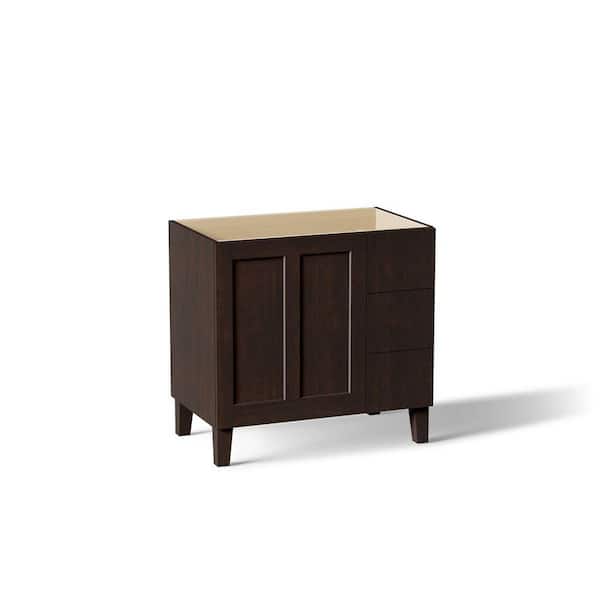 Poplin 36 in. W x 22 in. D x 35 in. H Bathroom Vanity Cabinet without Top in Claret Suede