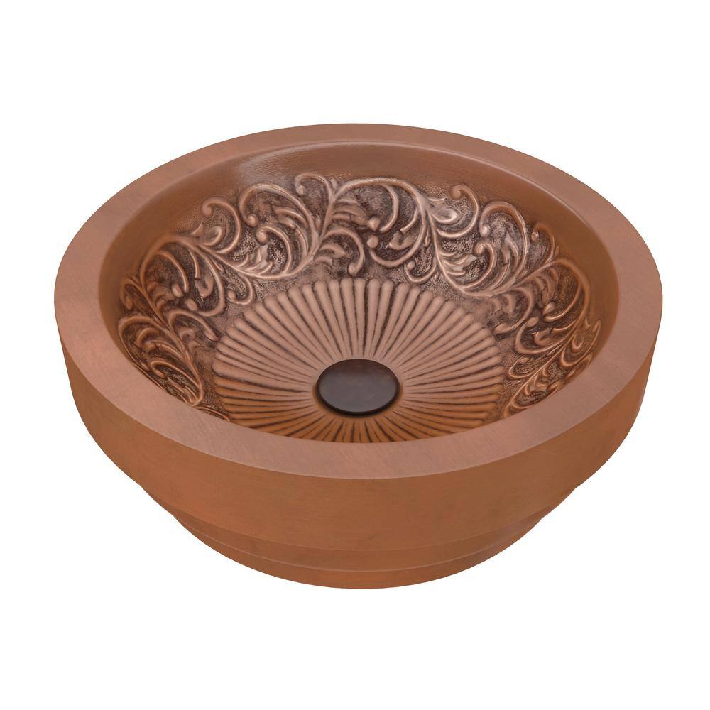 17'' Round Polished Copper Above-Counter Bathroom Sink
