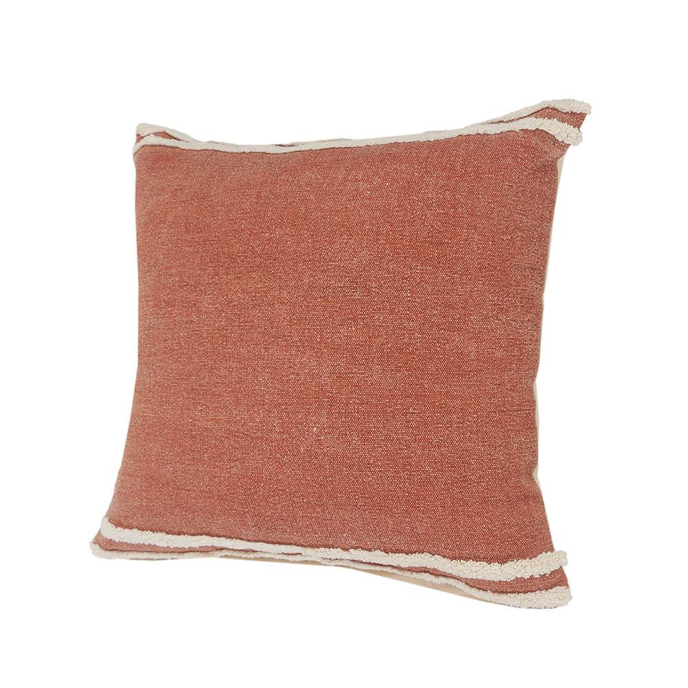 Cinnamon and White Striped Square Throw Pillow, 20" x 20"