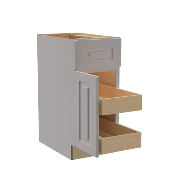 Home Decorators Collection Grayson 15 in. W x 24 in. D x 34.5 in. H Assembled Plywood Base Kitchen Cabinet in Pearl Gray with 2ROT Soft Close LH