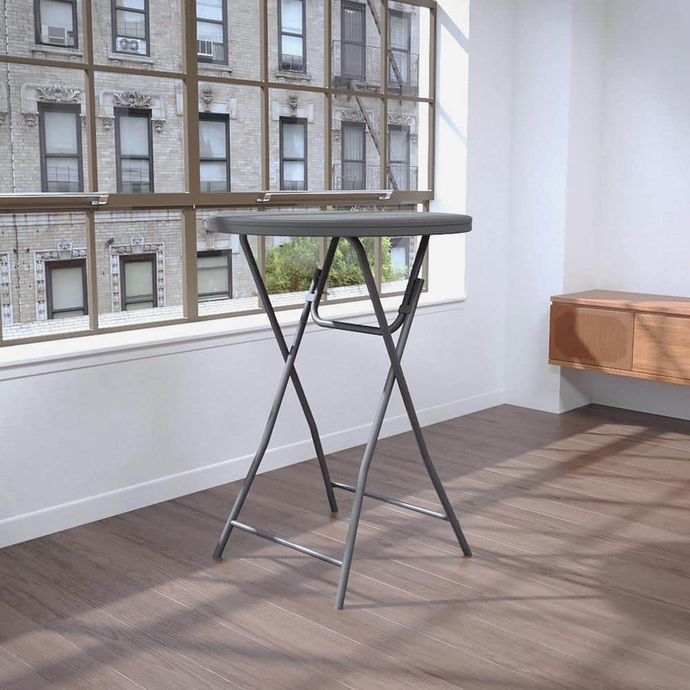 Classic Weather-Resistant HDPE White Cocktail Folding Table